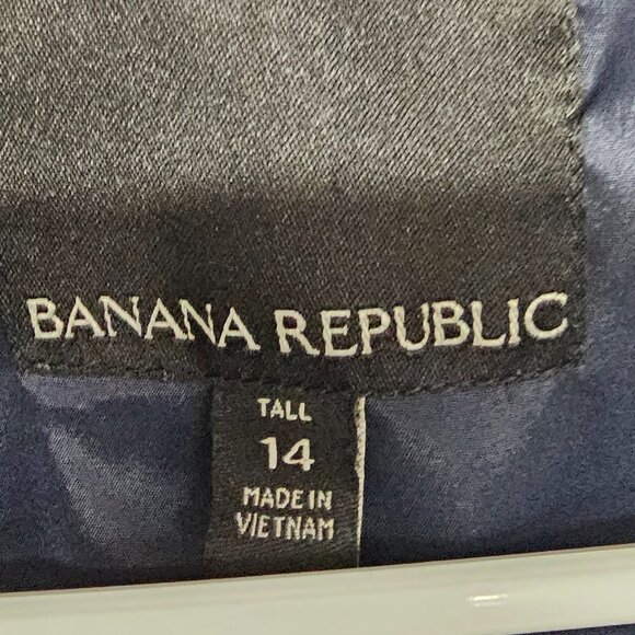 Banana Republic Navy Blue Blazer Pinstriped Preppy Office Peplum 14 - Picture 8 of 11